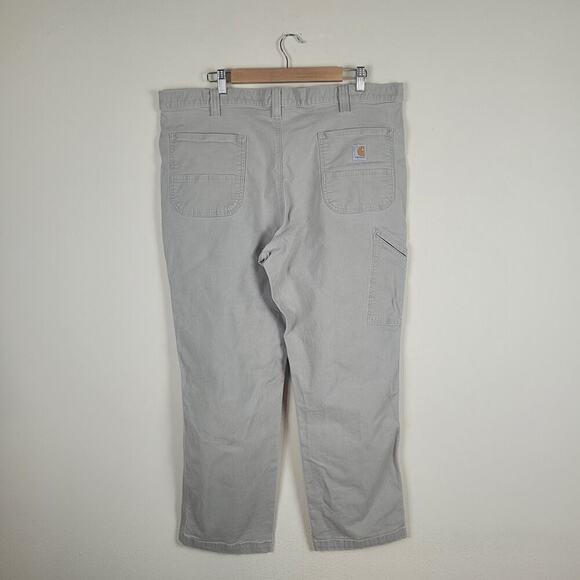 Carhartt Pants Mens 42x30 Khaki Tan Relaxed Fit Work Rugged Flex Canvas - Picture 3 of 6